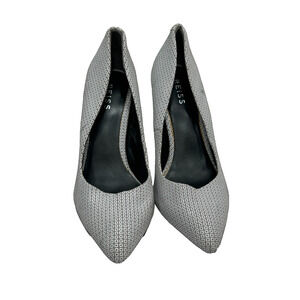 Reiss Womens White Gray Millie Geometric Court Pointed Stiletto Heels Size 37